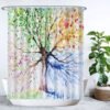 Unyqoos® Schitterend Waterdicht Douchegordijn Met Kleurrijk Aquarelontwerp Voor Badkuip En Douche