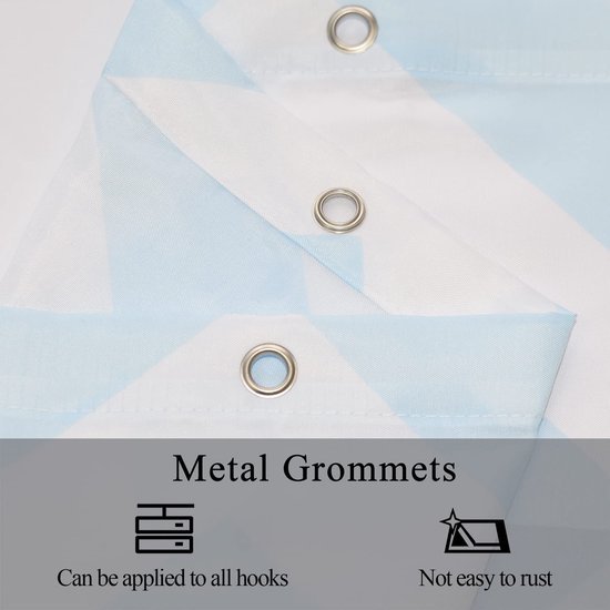 550x550-9527.jpg Unyqoos® Stijlvol textiel douchegordijn met blauw-wit kleurverloop en chevron patroon