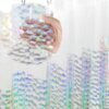 Unyqoos® Holografisch waterafstotend douchegordijn met metalen ogen en 3D-design
