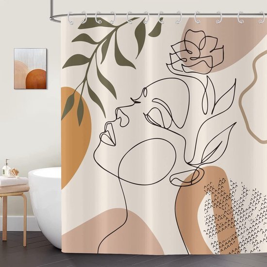 550x550-9555.jpg Unyqoos® Waterafstotend Douchegordijn met Bloemen en Bladeren voor Stijlvolle Badkamers