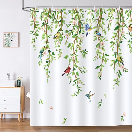 Unyqoos® Decoratief Douchegordijn met Natuurlijke Motieven en Schimmelwerende Eigenschappen