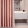 550x550-9586.jpg Unyqoos® Roze waterdichte textiele douchegordijn met linnenlook en ringen