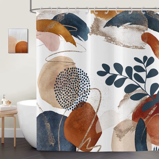 550x550-9605.jpg Unyqoos® Stijlvol en Waterdicht Douchegordijn met Uniek Abstract Ontwerp voor Moderne Badkamers