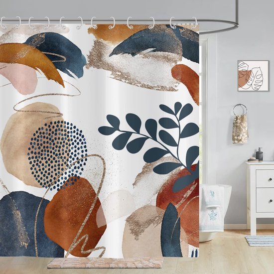 550x550-9607.jpg Unyqoos® Stijlvol en Waterdicht Douchegordijn met Uniek Abstract Ontwerp voor Moderne Badkamers
