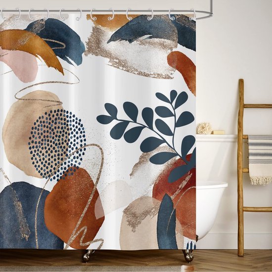 550x550-9609.jpg Unyqoos® Stijlvol en Waterdicht Douchegordijn met Uniek Abstract Ontwerp voor Moderne Badkamers