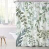 Unyqoos® Groen Eucalyptus Douchegordijn met Waterafstotend en Schimmelbestendig Polyester, Inclusief Haken