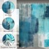 Unyqoos® Stijlvol Turquoise Douchegordijn met Abstracte Kunst voor Moderne Badkamers, Waterdicht en Wasbaar, Inclusief Haken