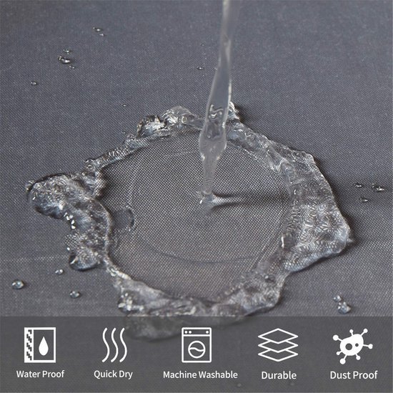 Unyqoos® Dekoratieve Waterafstotende Douchegordijn met Antischimmel Technologie en Ringen, 200x200 cm, Verloop Wit-Zwart