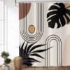 Unyqoos® Elegant en Modern Douchegordijn met Boho-Design, Abstracte Patronen en Waterdichte Functie, Inclusief Haken