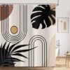 Unyqoos® Elegant en Modern Douchegordijn met Boho-Design, Abstracte Patronen en Waterdichte Functie, Inclusief Haken