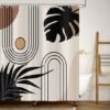 Unyqoos® Elegant en Modern Douchegordijn met Boho-Design, Abstracte Patronen en Waterdichte Functie, Inclusief Haken