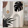 Unyqoos® Elegant en Modern Douchegordijn met Boho-Design, Abstracte Patronen en Waterdichte Functie, Inclusief Haken