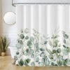 Unyqoos® Luxueus Douchegordijn met Groene Bladeren en Waterdicht Aquarel Plantenmotief voor Badkamer