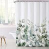 Unyqoos® Luxueus Douchegordijn met Groene Bladeren en Waterdicht Aquarel Plantenmotief voor Badkamer