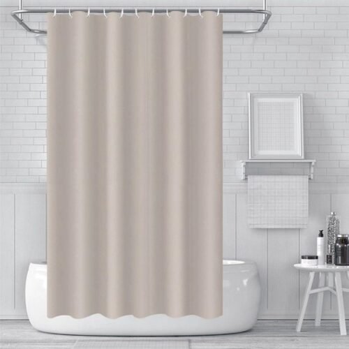 550x550-9681.jpg Unyqoos® Douchescherm Beige 180x180 cm met Gewichten en Magneten Onderin, Schimmelbestendig en Waterdicht, Inclusief 12 Haken