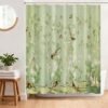Unyqoos® Waterdicht douchegordijn met vogelprint en bloementakken voor frisse badkamer