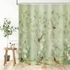 Unyqoos® Waterdicht douchegordijn met vogelprint en bloementakken voor frisse badkamer