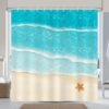 Unyqoos® Waterdicht polyester douchegordijn met oceaan en strand ontwerp 183x183 cm
