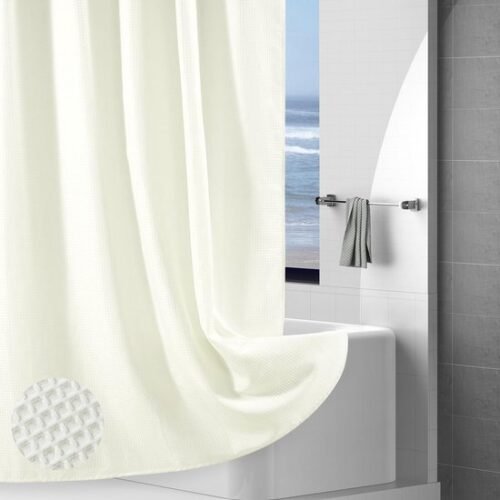 550x550-9742.jpg Unyqoos® Waterafstotend douchegordijn met wafelpatroon en verzwaarde zoom in beige