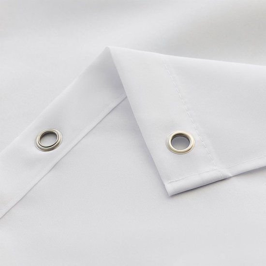 550x550-9746.jpg Unyqoos® Wit Douchegordijn van Polyester met Schimmelwerende Eigenschappen en Metalen Ringen