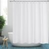 550x550-9748.jpg Unyqoos® Wit Douchegordijn van Polyester met Schimmelwerende Eigenschappen en Metalen Ringen