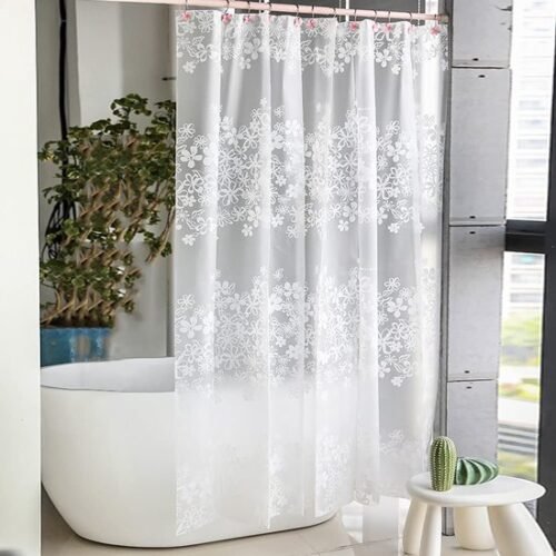 550x550-9759.jpg Unyqoos® Waterdicht douchegordijn met bloemmotief en kunststof haken