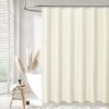 Unyqoos® Stijlvol waterdicht douchegordijn met chevron-strepen en kwastjes in beige