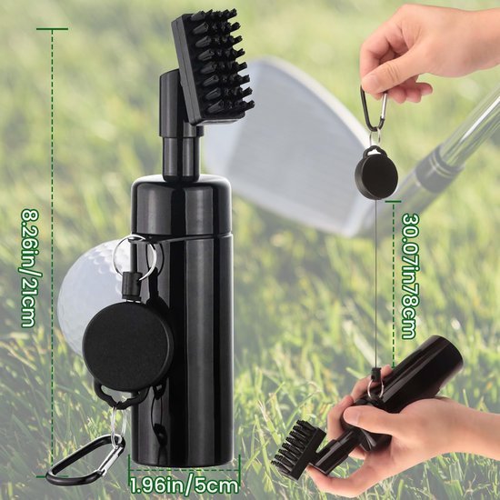 Unyqoos® Handige Golfclub Reinigingsborstel met Waterdispenser en Karabijnhaak voor Gemakkelijk Gebruik