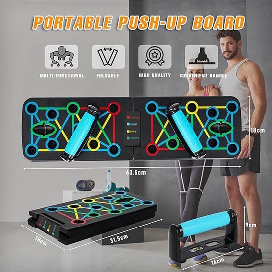 Unyqoos® Opvouwbaar en Draagbaar Push-Up Bord voor Thuis en Sportschool Training