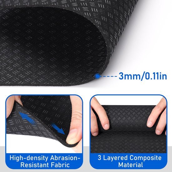 Unyqoos® Dubbelzijdige antislipmat voor elliptische trainers en pedaaltrainers