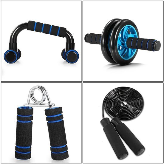 Unyqoos® Complete Thuis Fitness Set met Buiktrainer, Push-Up Stangen en Meer voor Effectieve Training