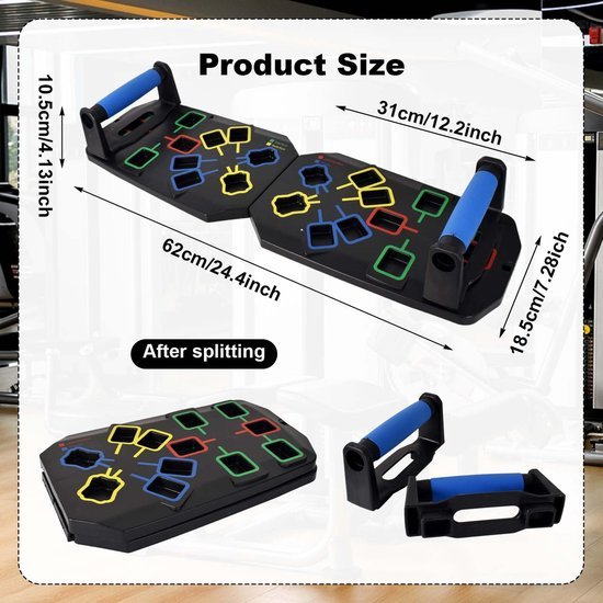 Unyqoos® Draagbaar en ergonomisch push-up bord voor veelzijdig spiertraining thuis