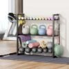 Unyqoos® Ruimtebesparende halterstandaard met verstelbare planken voor thuisgym