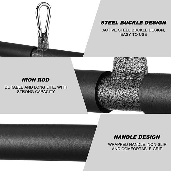 Unyqoos® Rechte trekstang van 40 cm met schuimstofgrepen voor thuisfitness