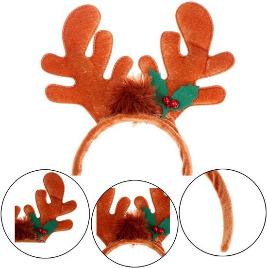 550x551-45.jpg Unyqoos® Set van 6 Kerst Hoofdbanden met Rendiergewei en Feestelijke Motieven