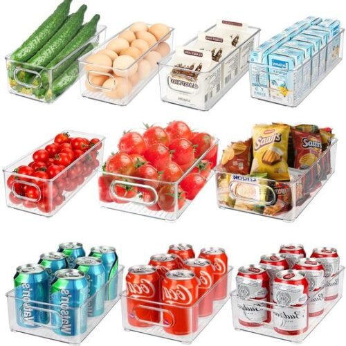 550x551-50.jpg Unyqoos® Stapelbare doorzichtige opbergdozen set voor keuken en kantoororganisatie