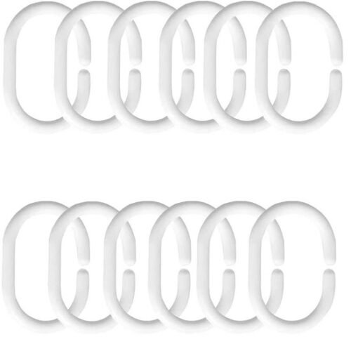 Unyqoos® Set van 12 C-vormige kunststof ringen voor douchegordijn