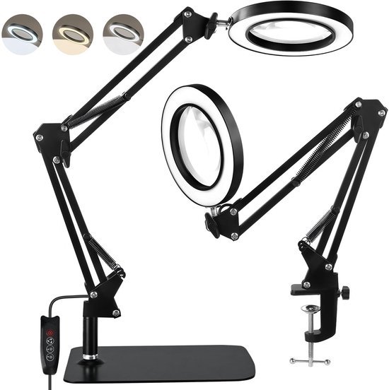 Unyqoos® Verstelbare LED-vergrootlamp met 10x vergroting en flexibele arm