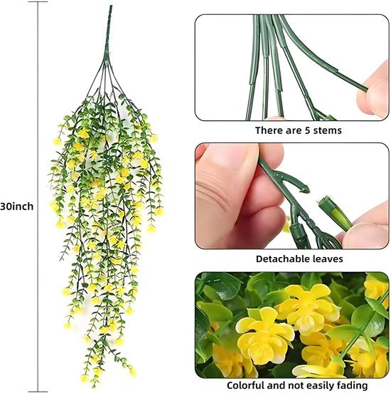 Unyqoos ® Levensechte Kleurvolle Kunstplanten voor Binnen en Buiten Decoratie, Set van 5 Stuks, Ideaal voor Feestelijke Evenementen