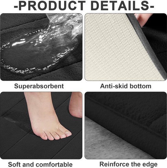 550x552-35.jpg Unyqoos® Zacht en comfortabel 3-delig badmatten set met antislip en snelle droging