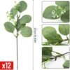 Unyqoos® Set van 24 kunst eucalyptus takken voor stijlvolle en onderhoudsvrije decoratie