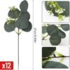 Unyqoos® Set van 24 kunst eucalyptus takken voor stijlvolle en onderhoudsvrije decoratie