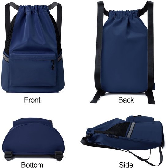 Unyqoos® Veelzijdige Waterdichte Rugzak met Trekkoordsluiting en Reflecterende Strepen voor Sport en Reis