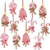 Unyqoos® Set van 12 decoratieve kerstsuikerstokken voor feestelijke boomversiering