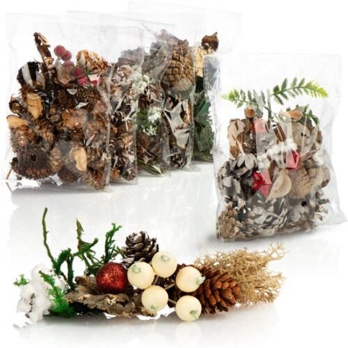 550x552-60.jpg Unyqoos® Set van 6 Natuurlijke Kerstdecoraties met Kegels en Takken voor Feestelijke Sfeer