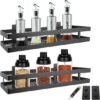 Unyqoos® Kruidenrek Set van 2 voor Muurmontage zonder Boren, Multifunctioneel en Ruimtebesparend