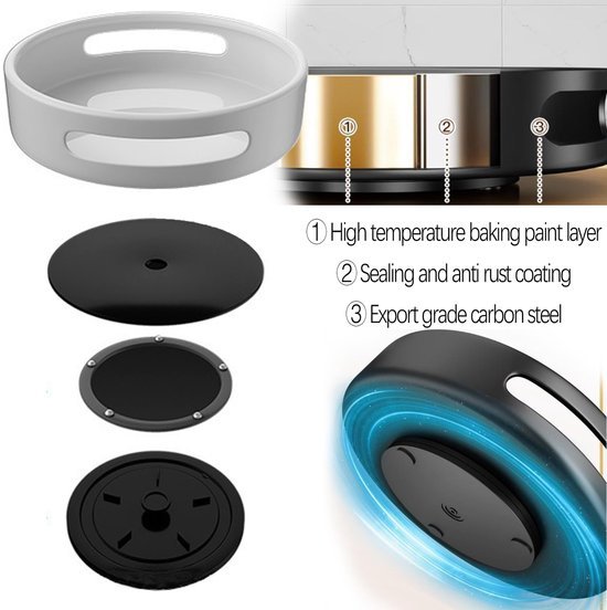 Unyqoos® Handige 360 graden draaibare keukendienblad met antislip en hoge rand