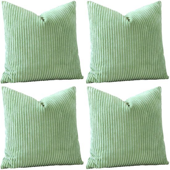 550x552-76.jpg Unyqoos ® Zachte en Stijlvolle Set van 4 Corduroy Sierkussenhoezen voor Diverse Interieurs