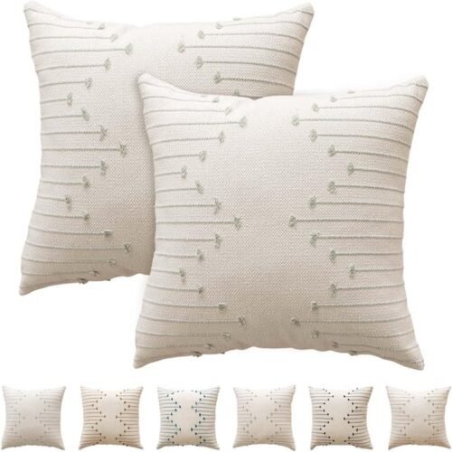 550x552-78.jpg Unyqoos® Set van 2 katoenen geborduurde kussenslopen voor stijlvolle woondecoratie
