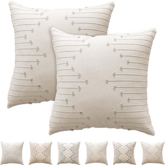550x552-78.jpg Unyqoos® Set van 2 katoenen geborduurde kussenslopen voor stijlvolle woondecoratie